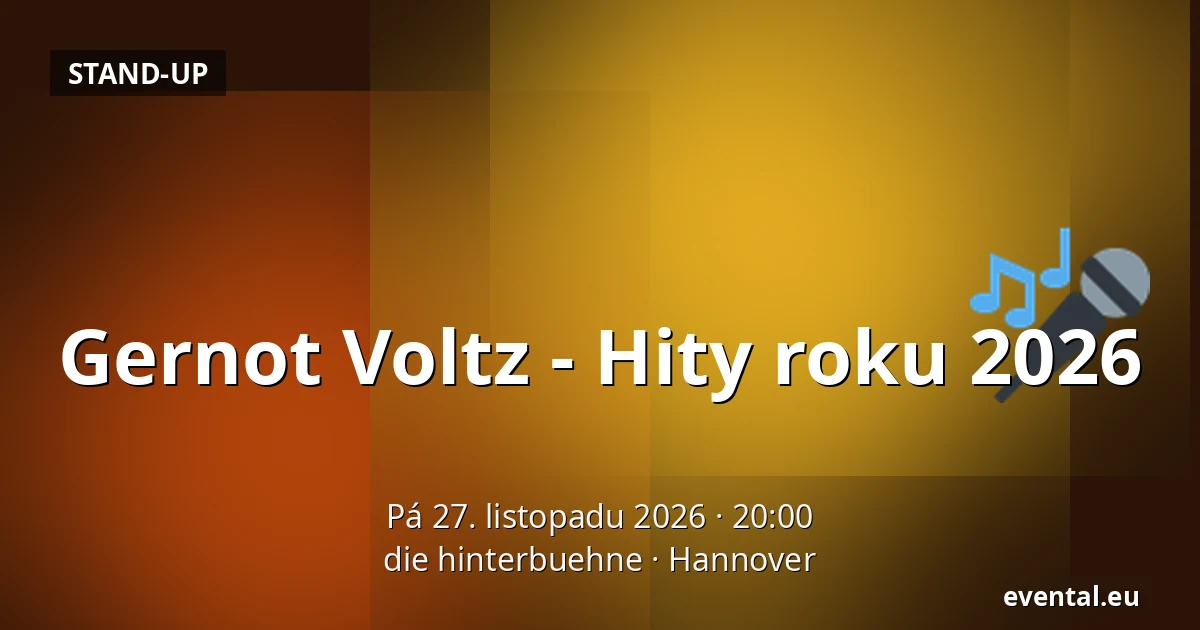 Gernot Voltz - Hity roku 2026 — die hinterbuehne, Hannover