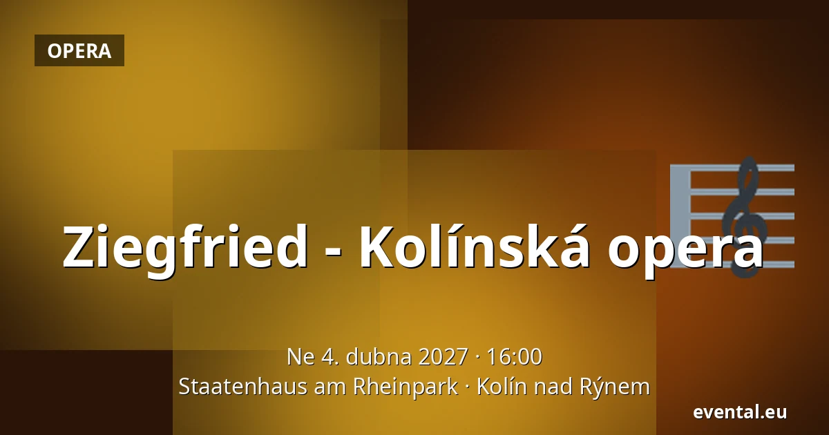 Ziegfried - Kolínská opera — Staatenhaus am Rheinpark, Kolín nad Rýnem