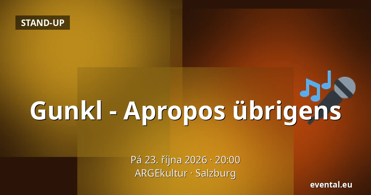 Gunkl - Apropos übrigens — ARGEkultur, Salzburg