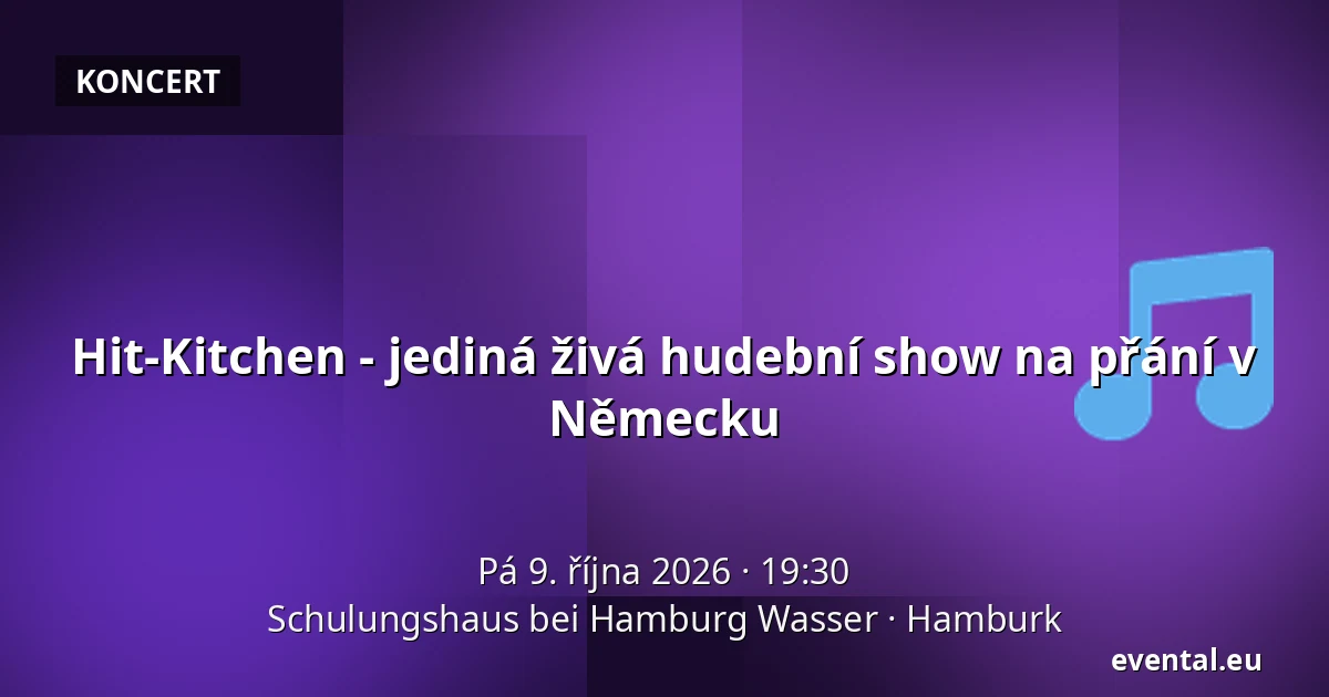 Hit-Kitchen - jediná živá hudební show na přání v Německu — Schulungshaus bei Hamburg Wasser, Hamburk