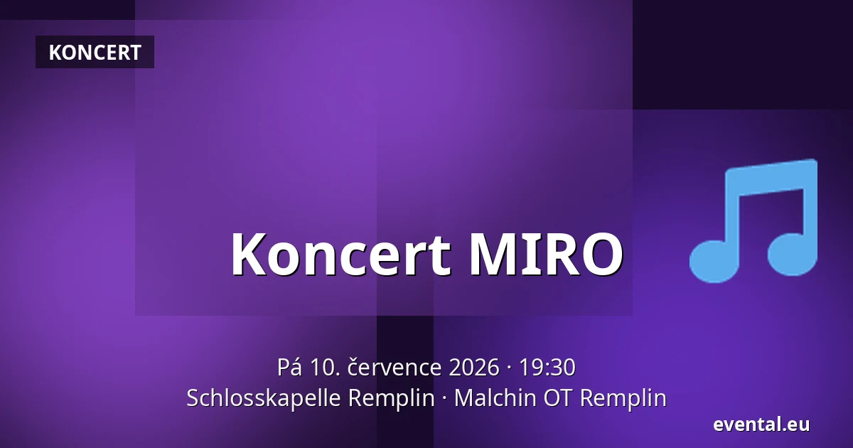 Koncert MIRO — Schlosskapelle Remplin, Malchin OT Remplin