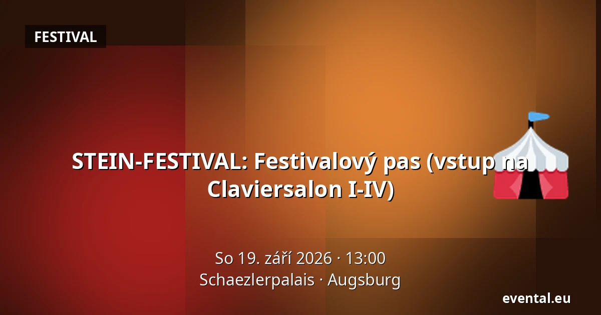 STEIN-FESTIVAL: Festivalový pas (vstup na Claviersalon I-IV) — Schaezlerpalais, Augsburg