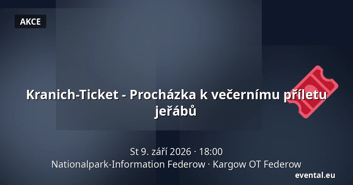 Kranich-Ticket - Procházka k večernímu příletu jeřábů — Nationalpark-Information Federow, Kargow OT Federow