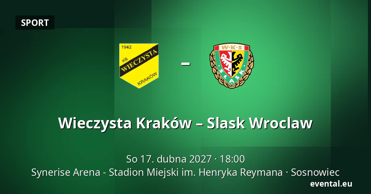 Wieczysta Kraków – Slask Wroclaw — Synerise Arena - Stadion Miejski im. Henryka Reymana, Sosnowiec