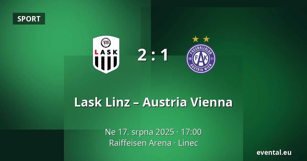Lask Linz – Austria Vienna — Raiffeisen Arena, Linec