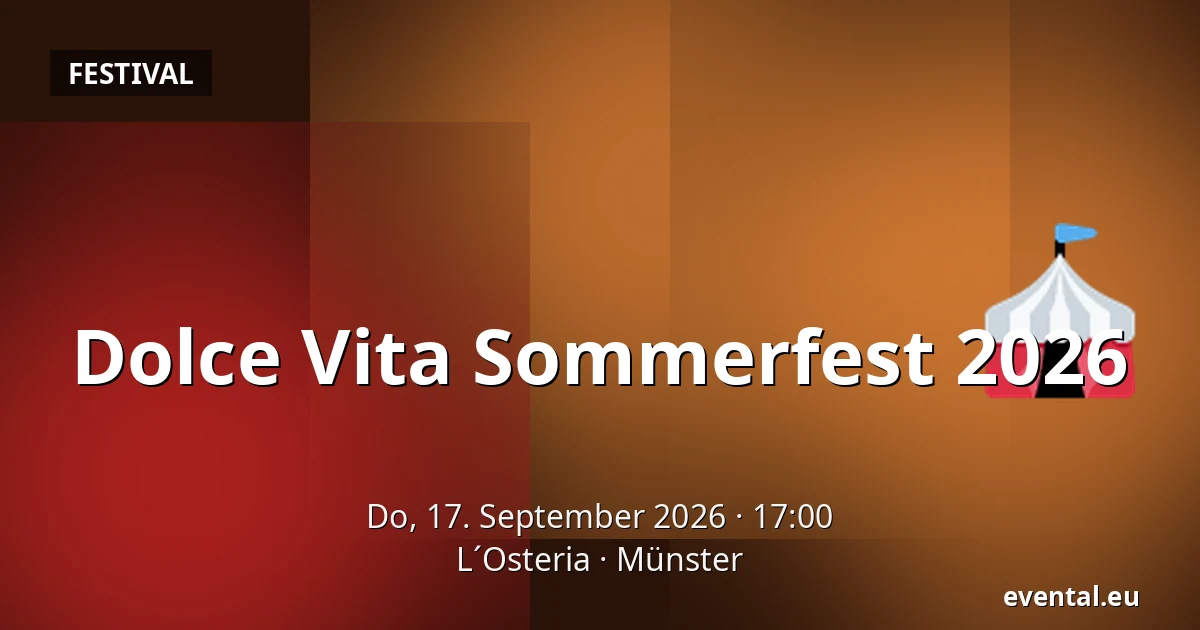 Dolce Vita Sommerfest 2026 — L´Osteria, Münster