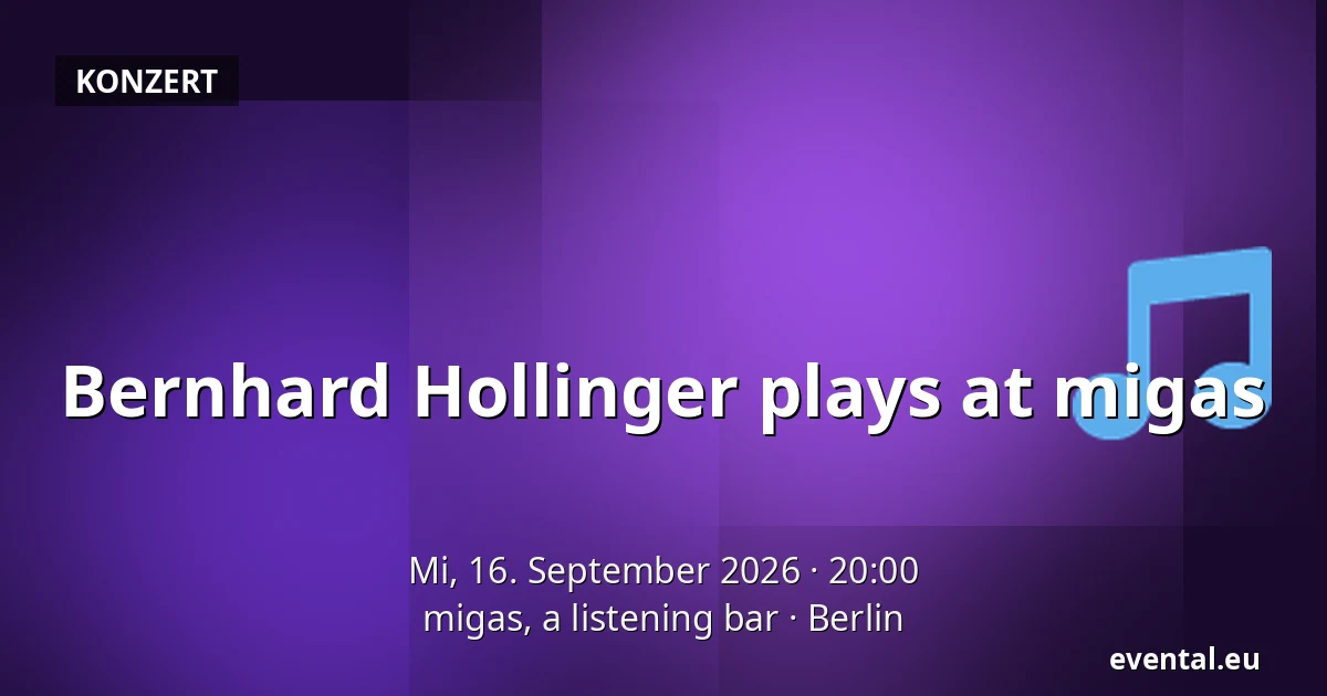 Bernhard Hollinger plays at migas — migas, a listening bar, Berlin