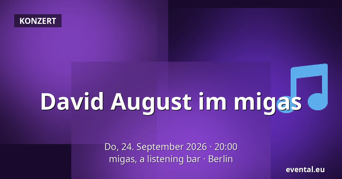 David August im migas — migas, a listening bar, Berlin