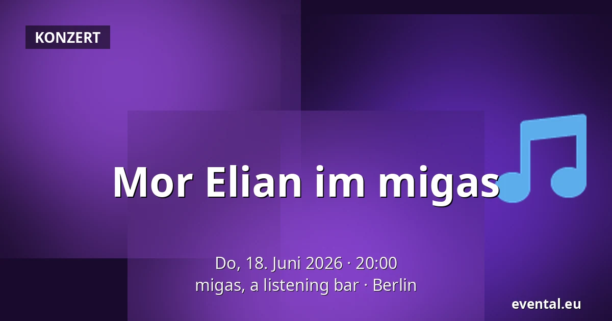 Mor Elian im migas — migas, a listening bar, Berlin
