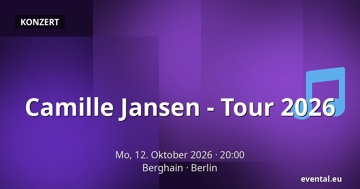 Camille Jansen - Tour 2026 — Berghain, Berlin
