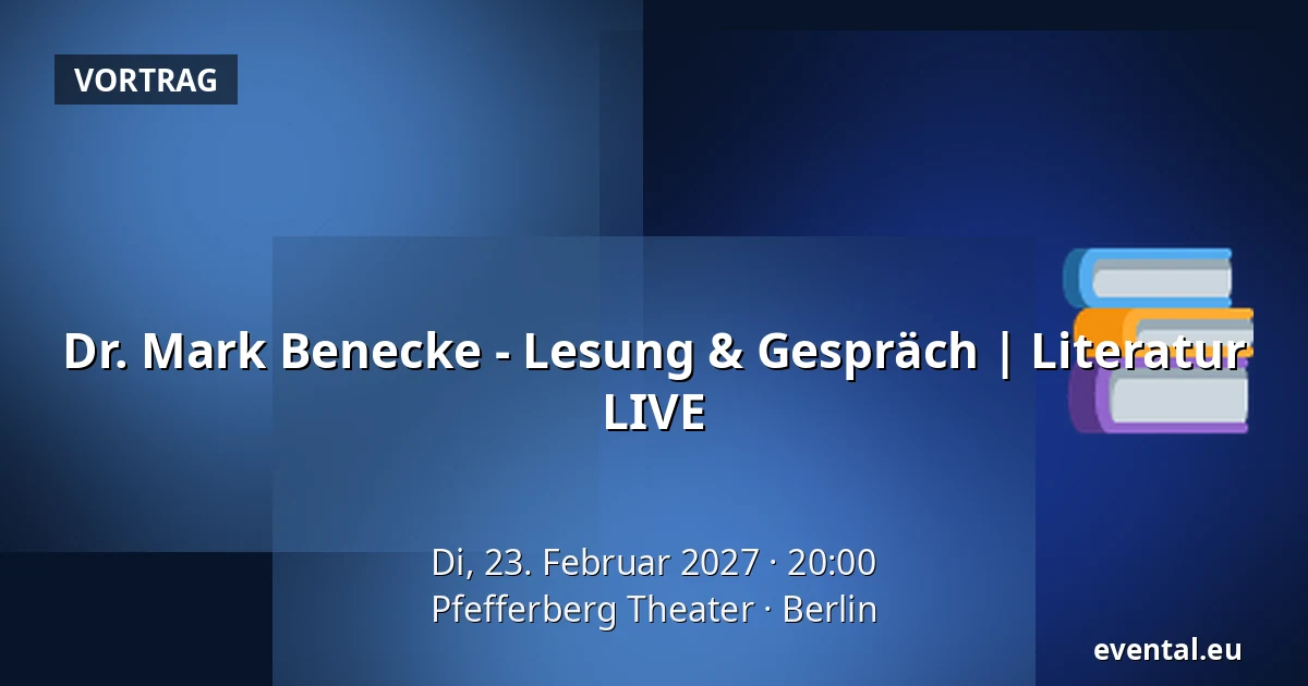 Dr. Mark Benecke - Lesung & Gespräch | Literatur LIVE — Pfefferberg Theater, Berlin