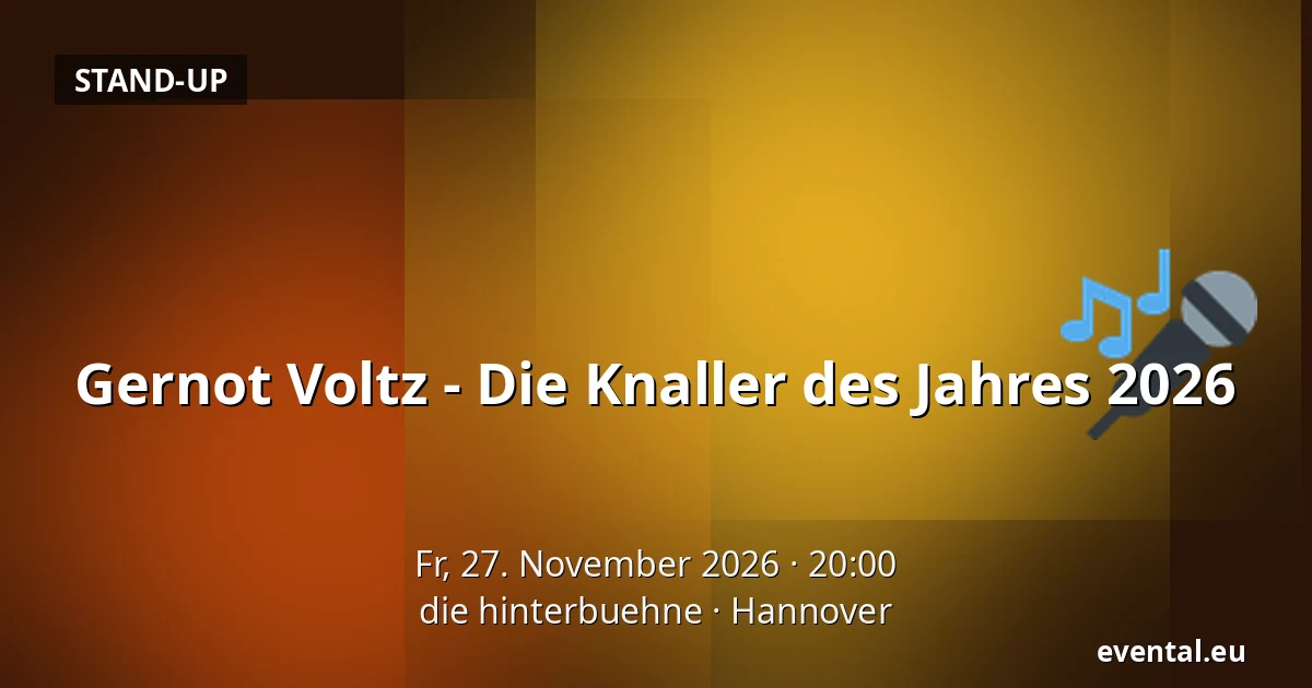 Gernot Voltz - Die Knaller des Jahres 2026 — die hinterbuehne, Hannover