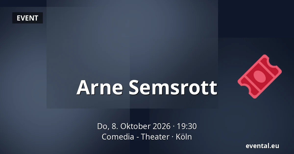 Arne Semsrott — Comedia - Theater, Köln