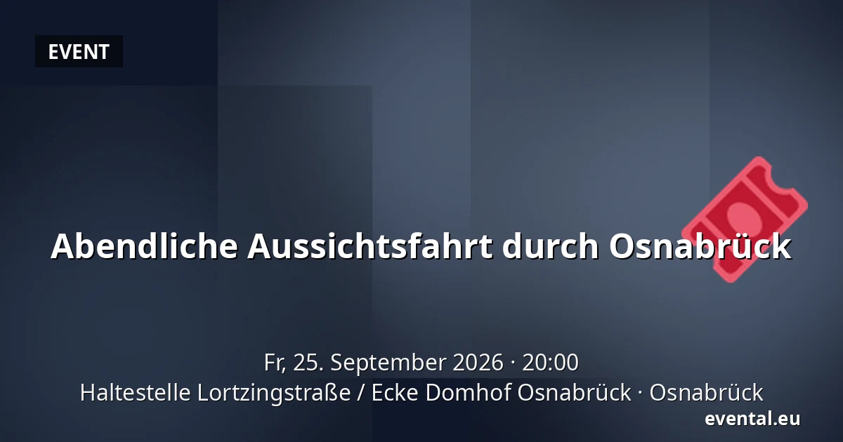 Abendliche Aussichtsfahrt durch Osnabrück — Haltestelle Lortzingstraße / Ecke Domhof Osnabrück, Osnabrück