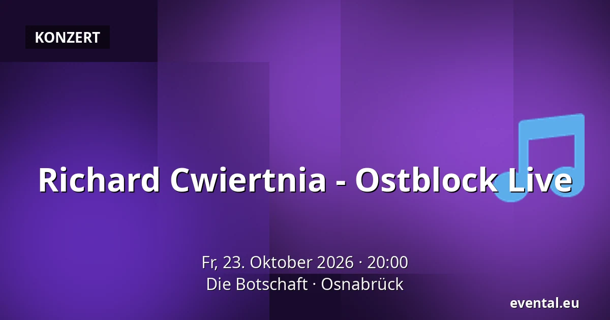 Richard Cwiertnia - Ostblock Live — Die Botschaft, Osnabrück