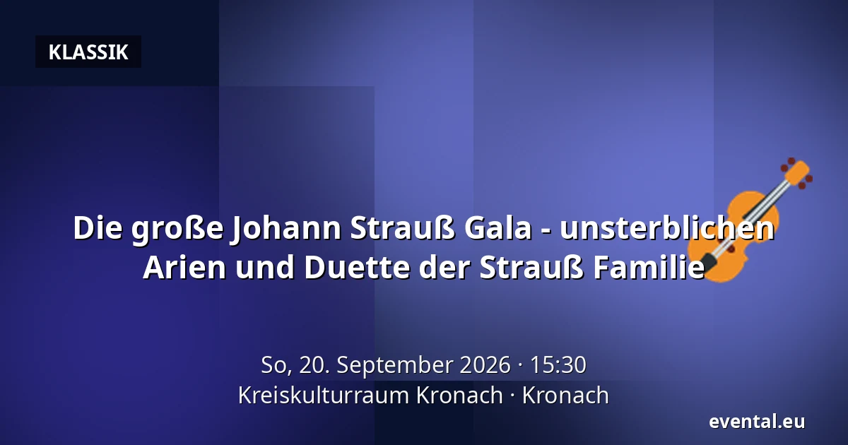 Die große Johann Strauß Gala - unsterblichen Arien und Duette der Strauß Familie — Kreiskulturraum Kronach, Kronach