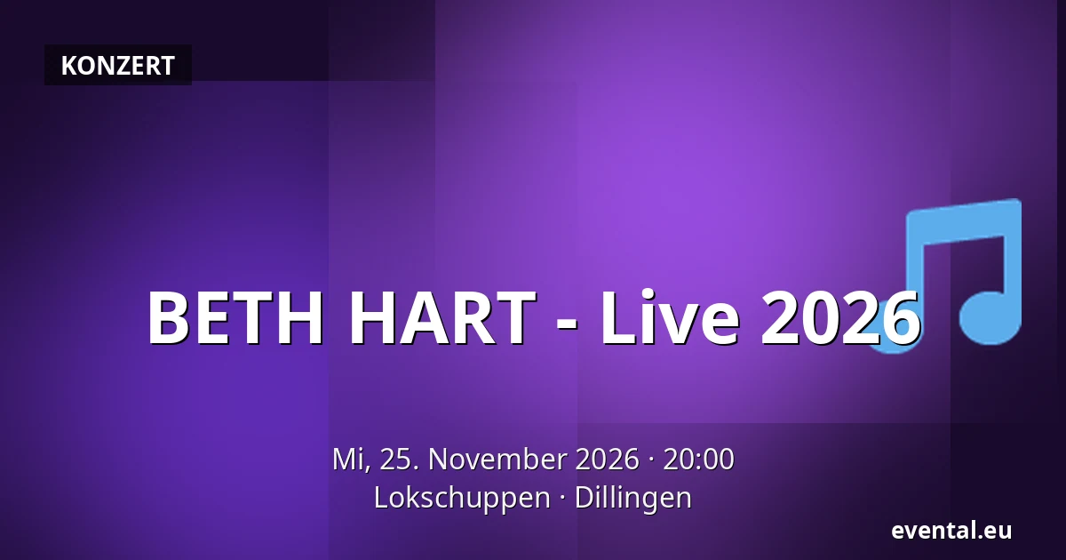 BETH HART - Live 2026 — Lokschuppen, Dillingen
