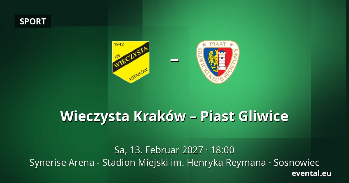 Wieczysta Kraków – Piast Gliwice — Synerise Arena - Stadion Miejski im. Henryka Reymana, Sosnowiec