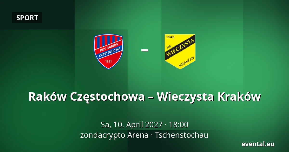 Raków Częstochowa – Wieczysta Kraków — zondacrypto Arena, Tschenstochau