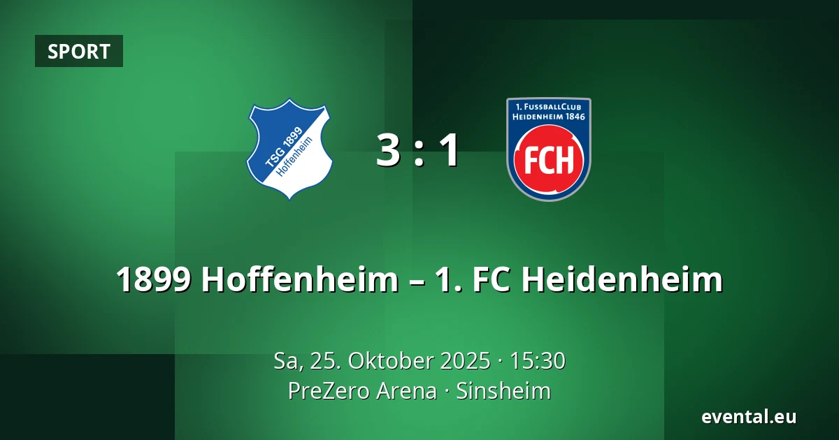 1899 Hoffenheim – 1. FC Heidenheim — PreZero Arena, Sinsheim