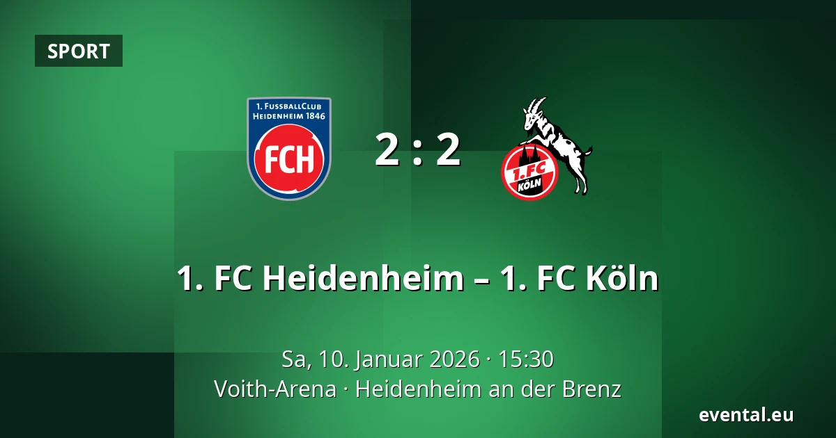 1. FC Heidenheim – 1. FC Köln — Voith-Arena, Heidenheim an der Brenz