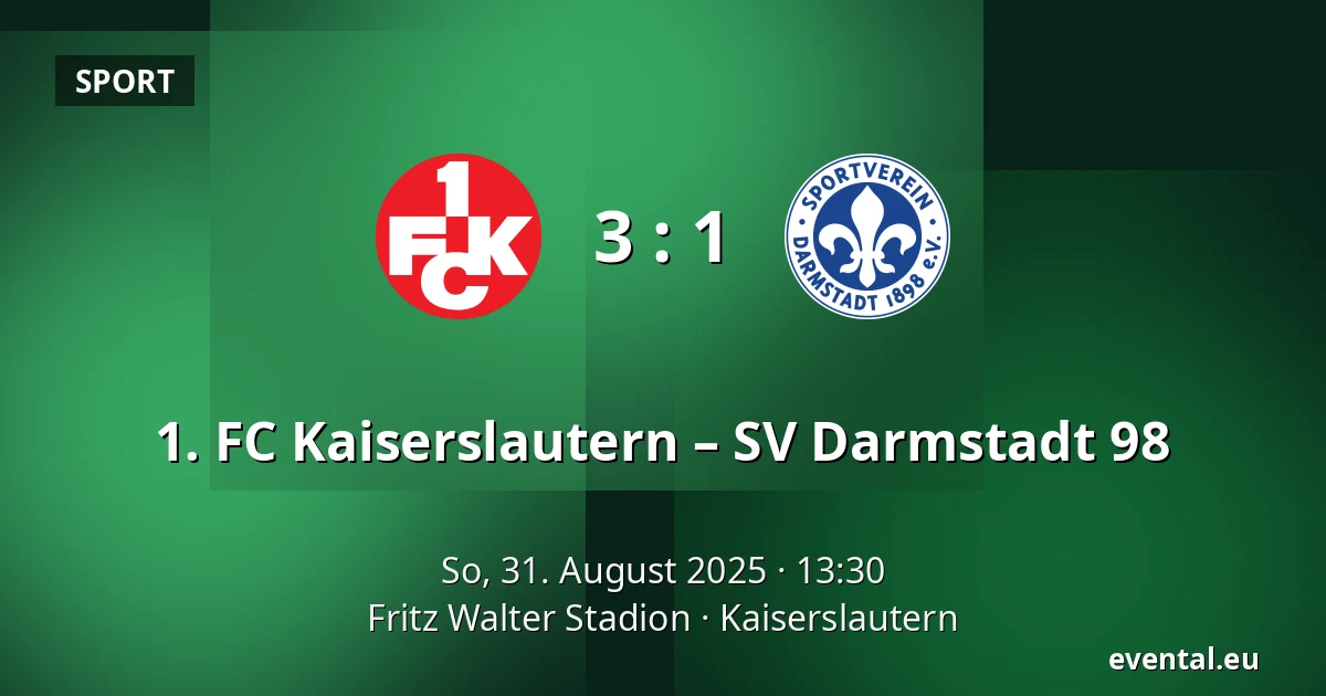 1. FC Kaiserslautern – SV Darmstadt 98 — Fritz Walter Stadion, Kaiserslautern