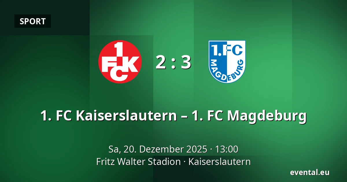 1. FC Kaiserslautern – 1. FC Magdeburg — Fritz Walter Stadion, Kaiserslautern