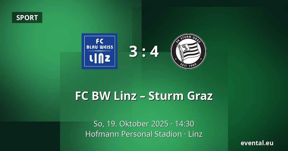 FC BW Linz – Sturm Graz — Hofmann Personal Stadion, Linz