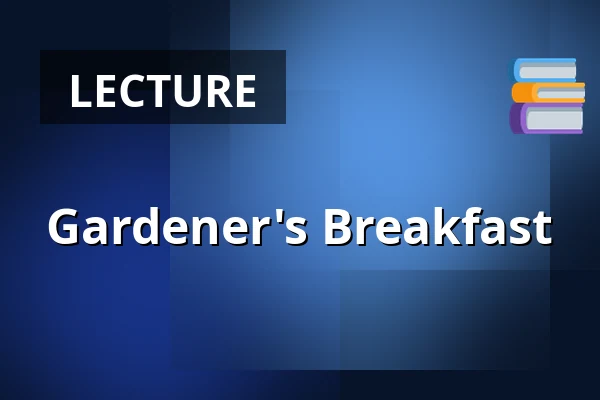 Gardener's Breakfast — Orangerie Neuzelle, Neuzelle