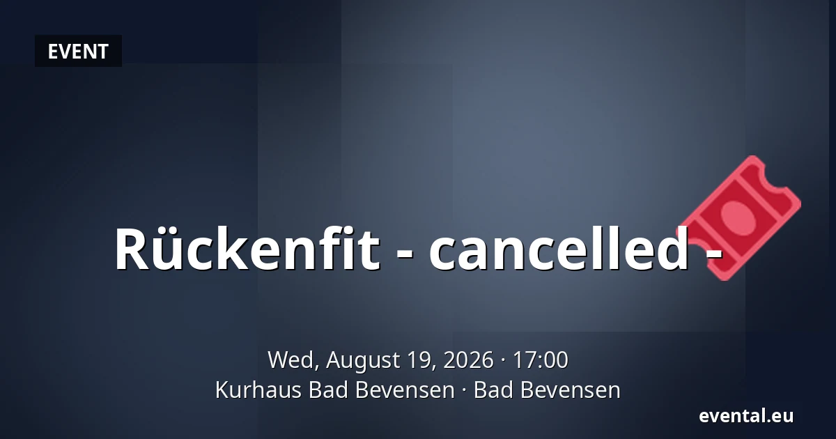 Rückenfit - cancelled - — Kurhaus Bad Bevensen, Bad Bevensen