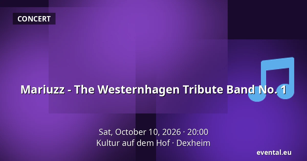 Mariuzz - The Westernhagen Tribute Band No. 1 — Kultur auf dem Hof, Dexheim