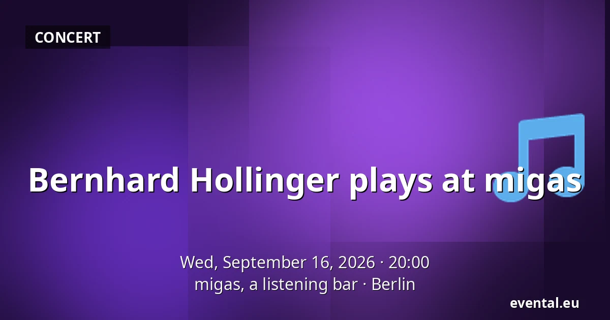 Bernhard Hollinger plays at migas — migas, a listening bar, Berlin
