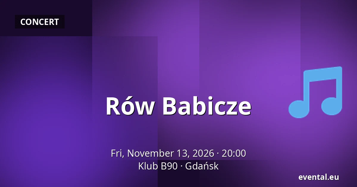 Rów Babicze — Klub B90, Gdańsk
