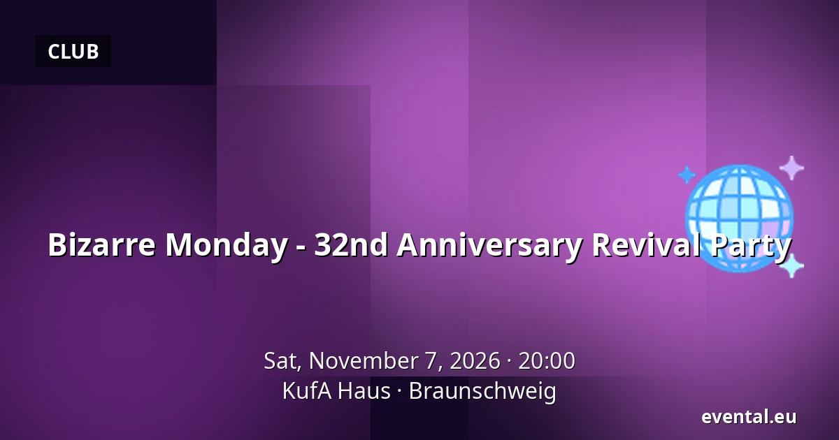 Bizarre Monday - 32nd Anniversary Revival Party — KufA Haus, Braunschweig