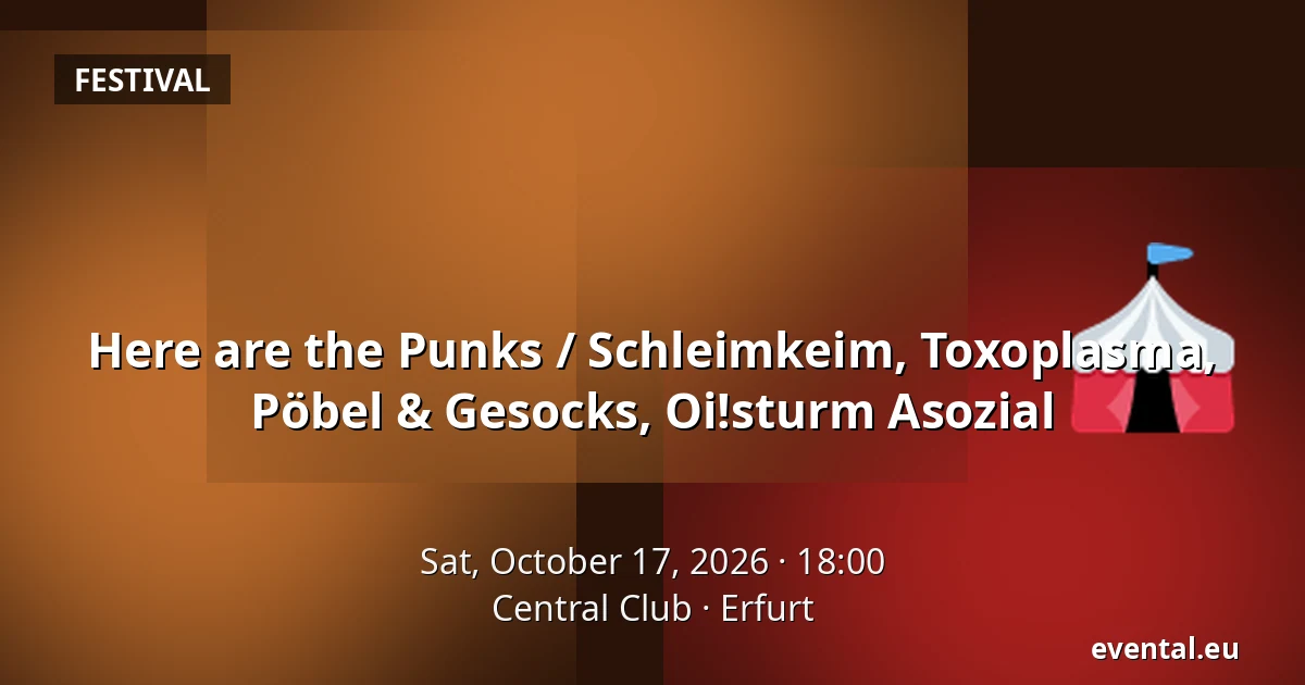 Here are the Punks / Schleimkeim, Toxoplasma, Pöbel & Gesocks, Oi!sturm Asozial — Central Club, Erfurt