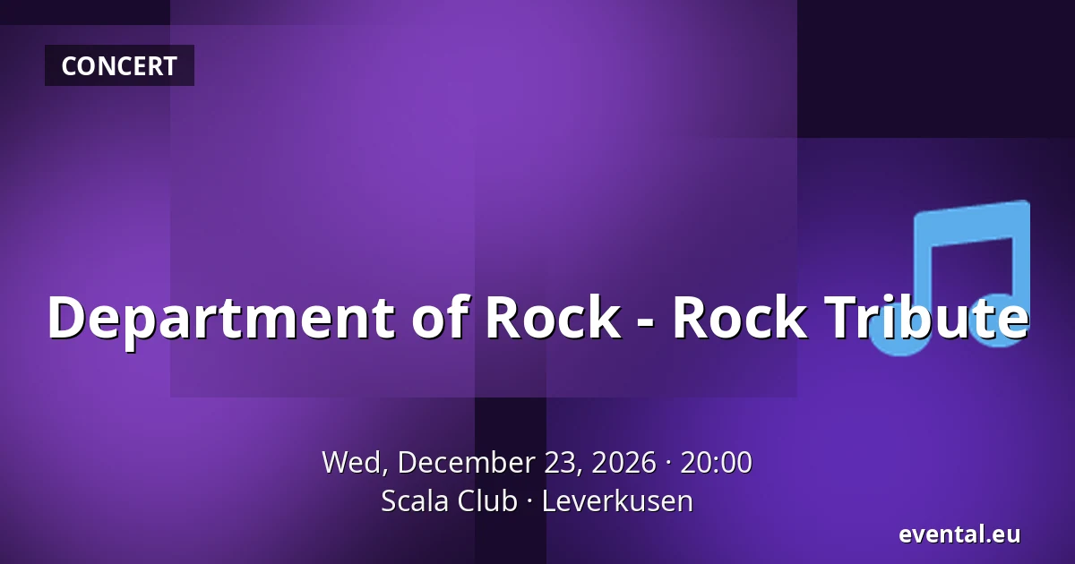 Department of Rock - Rock Tribute — Scala Club, Leverkusen