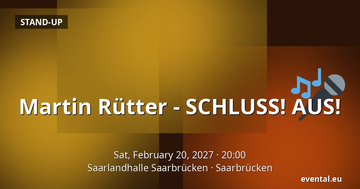 Martin Rütter - SCHLUSS! AUS! — Saarlandhalle Saarbrücken, Saarbrücken
