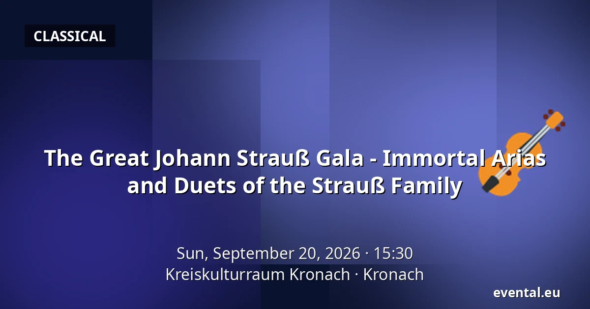 The Great Johann Strauß Gala - Immortal Arias and Duets of the Strauß Family — Kreiskulturraum Kronach, Kronach