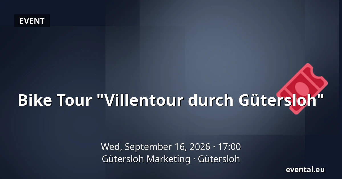 Bike Tour "Villentour durch Gütersloh" — Gütersloh Marketing, Gütersloh