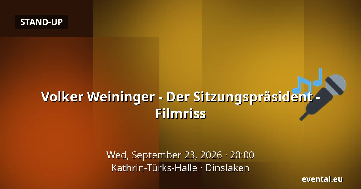 Volker Weininger - Der Sitzungspräsident - Filmriss — Kathrin-Türks-Halle, Dinslaken