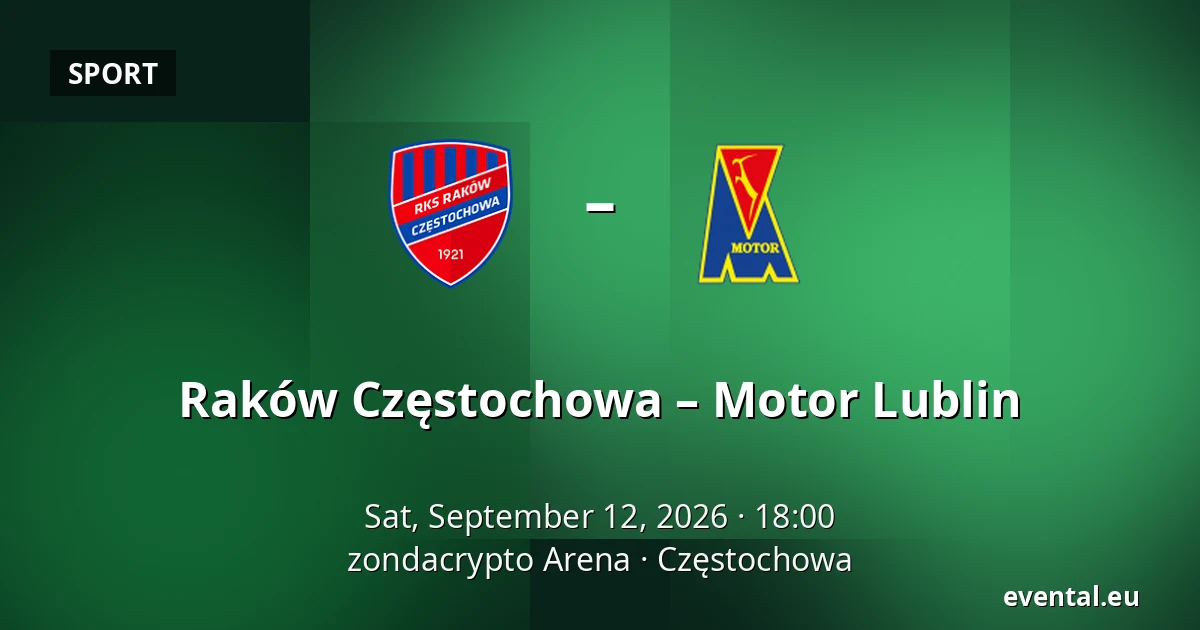 Raków Częstochowa – Motor Lublin — zondacrypto Arena, Częstochowa