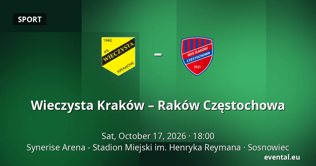 Wieczysta Kraków – Raków Częstochowa — Synerise Arena - Stadion Miejski im. Henryka Reymana, Sosnowiec