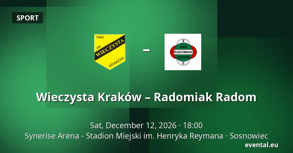 Wieczysta Kraków – Radomiak Radom — Synerise Arena - Stadion Miejski im. Henryka Reymana, Sosnowiec