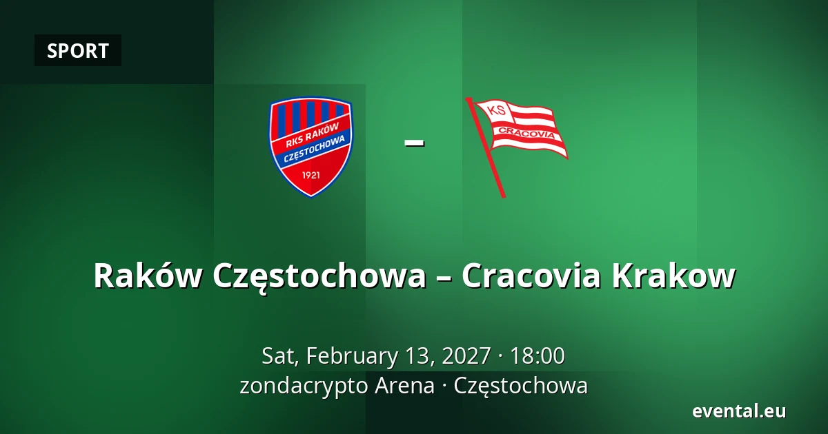 Raków Częstochowa – Cracovia Krakow — zondacrypto Arena, Częstochowa