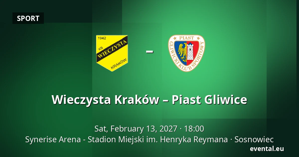 Wieczysta Kraków – Piast Gliwice — Synerise Arena - Stadion Miejski im. Henryka Reymana, Sosnowiec