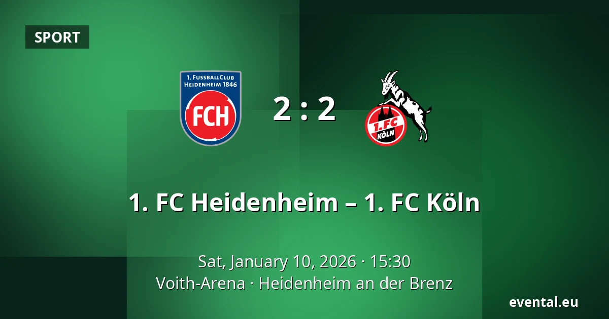 1. FC Heidenheim – 1. FC Köln — Voith-Arena, Heidenheim an der Brenz