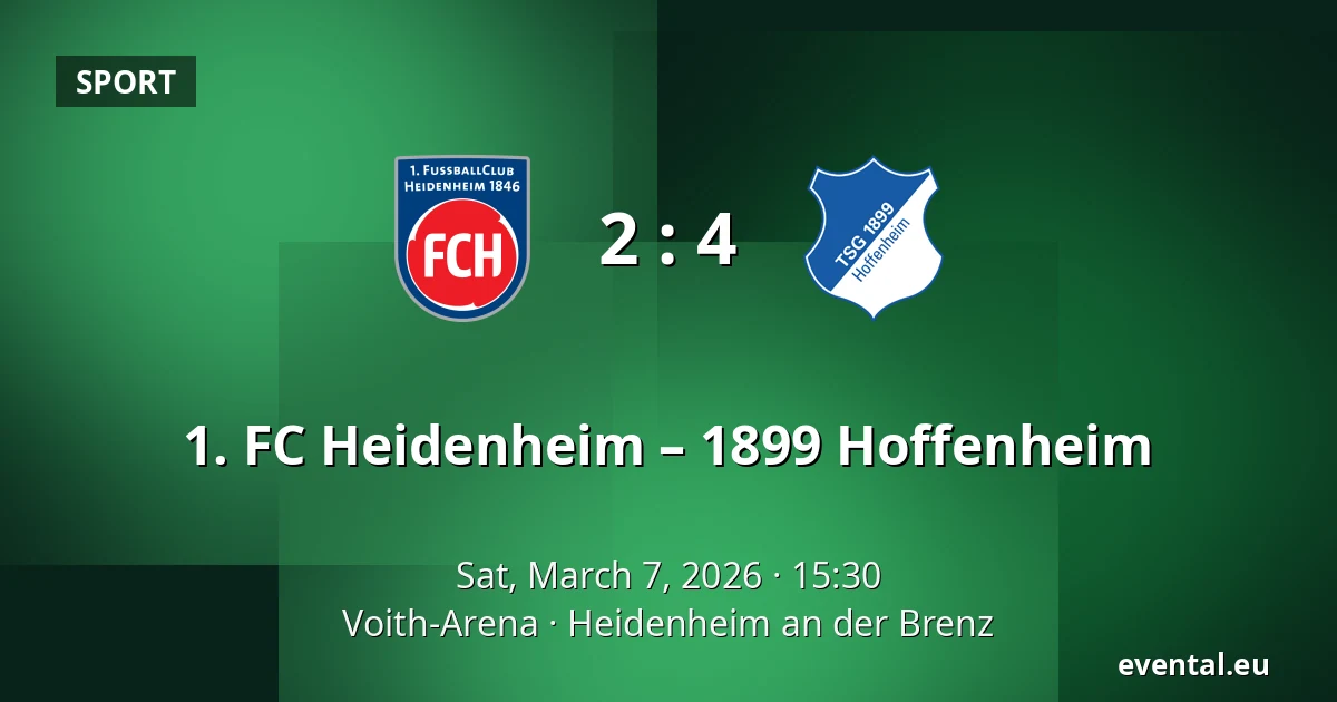 1. FC Heidenheim – 1899 Hoffenheim — Voith-Arena, Heidenheim an der Brenz
