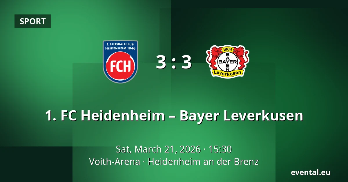 1. FC Heidenheim – Bayer Leverkusen — Voith-Arena, Heidenheim an der Brenz