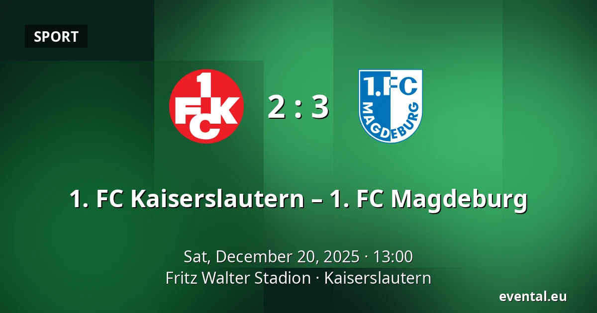 1. FC Kaiserslautern – 1. FC Magdeburg — Fritz Walter Stadion, Kaiserslautern