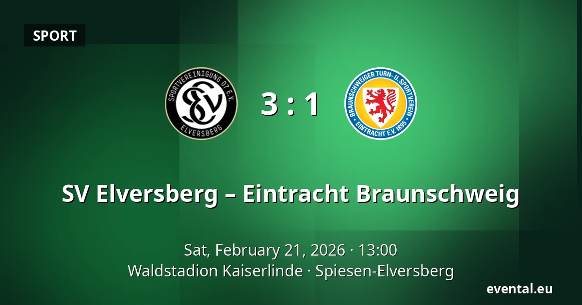 SV Elversberg – Eintracht Braunschweig — Waldstadion Kaiserlinde, Spiesen-Elversberg